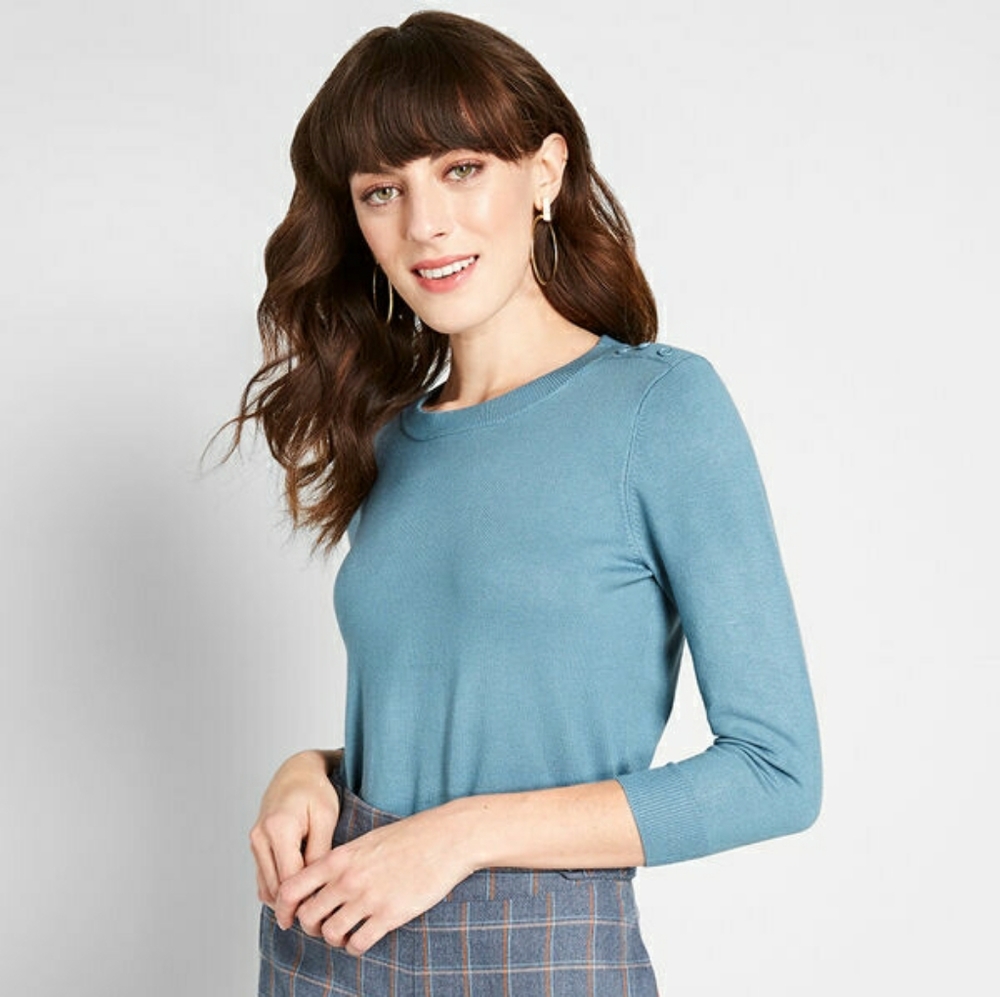 Modcloth Charter School Pullover in Light Blue